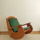 Scandinavian rocking chair in wood & mohair velvet