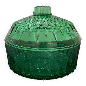 Green Arcoroc sugar bowl