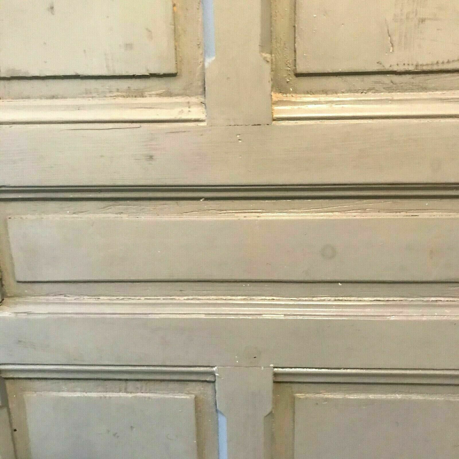 Passage door with three molded panels in solid fir, 20th century