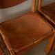 Brutalist Elm and Leather Dining Chairs by Maison Regain, 1970s, Set of 4