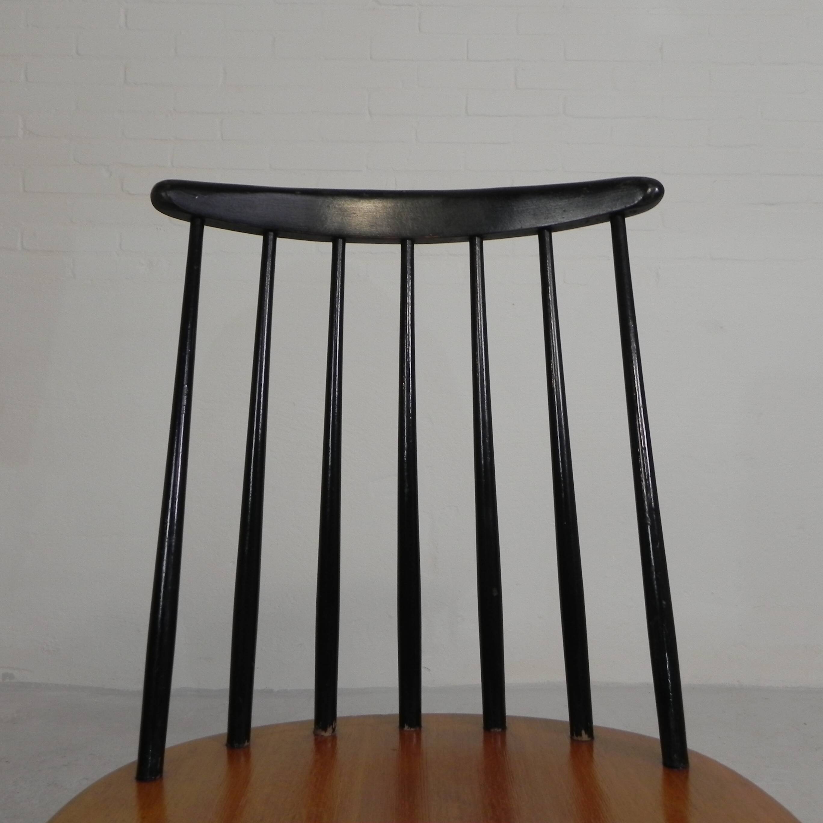 Set of 4 Fanett model slatted chairs, Tapiovaara, 1960s