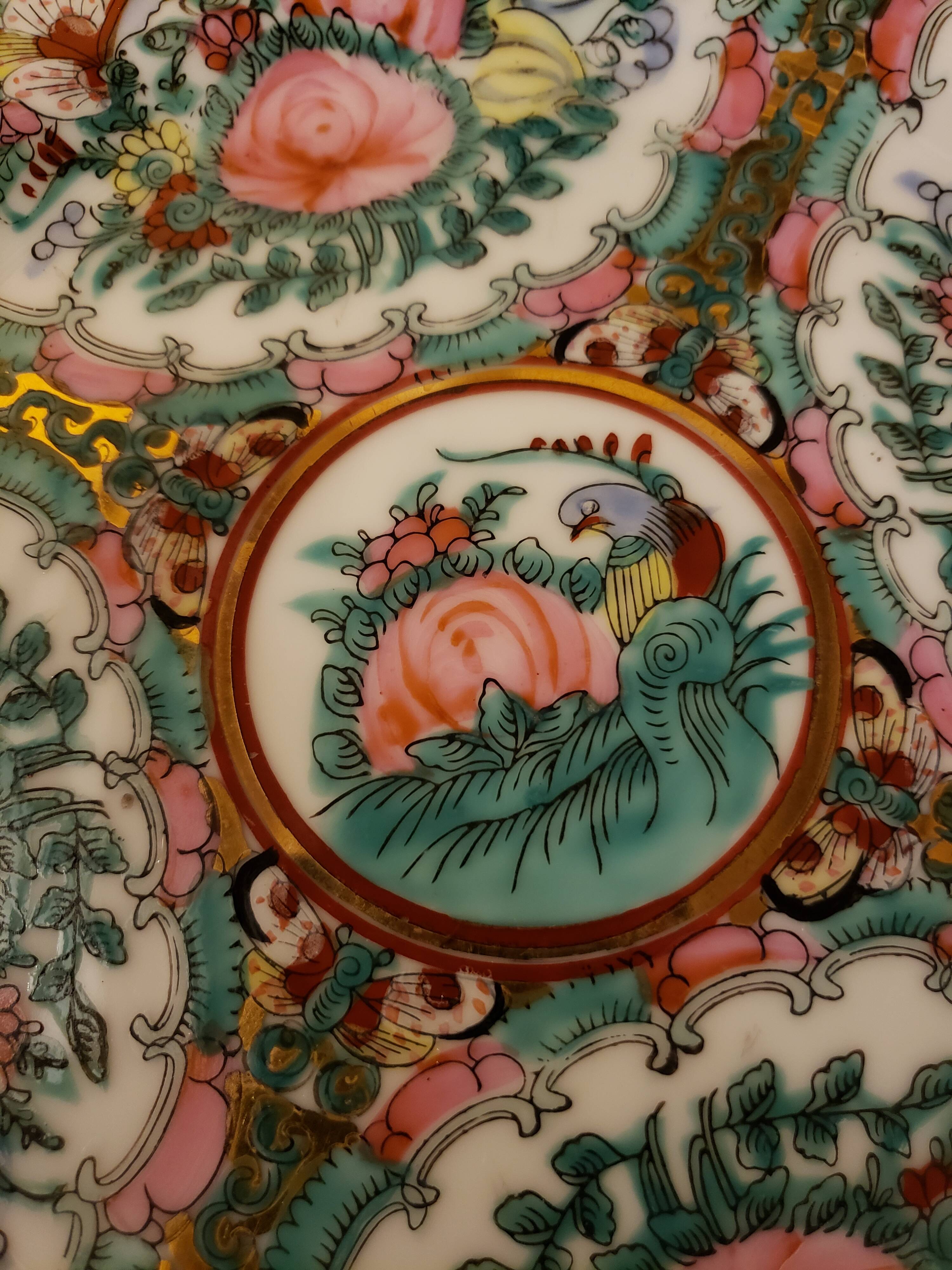 Colorful Chinese dish floral patterns Ø26.5cm