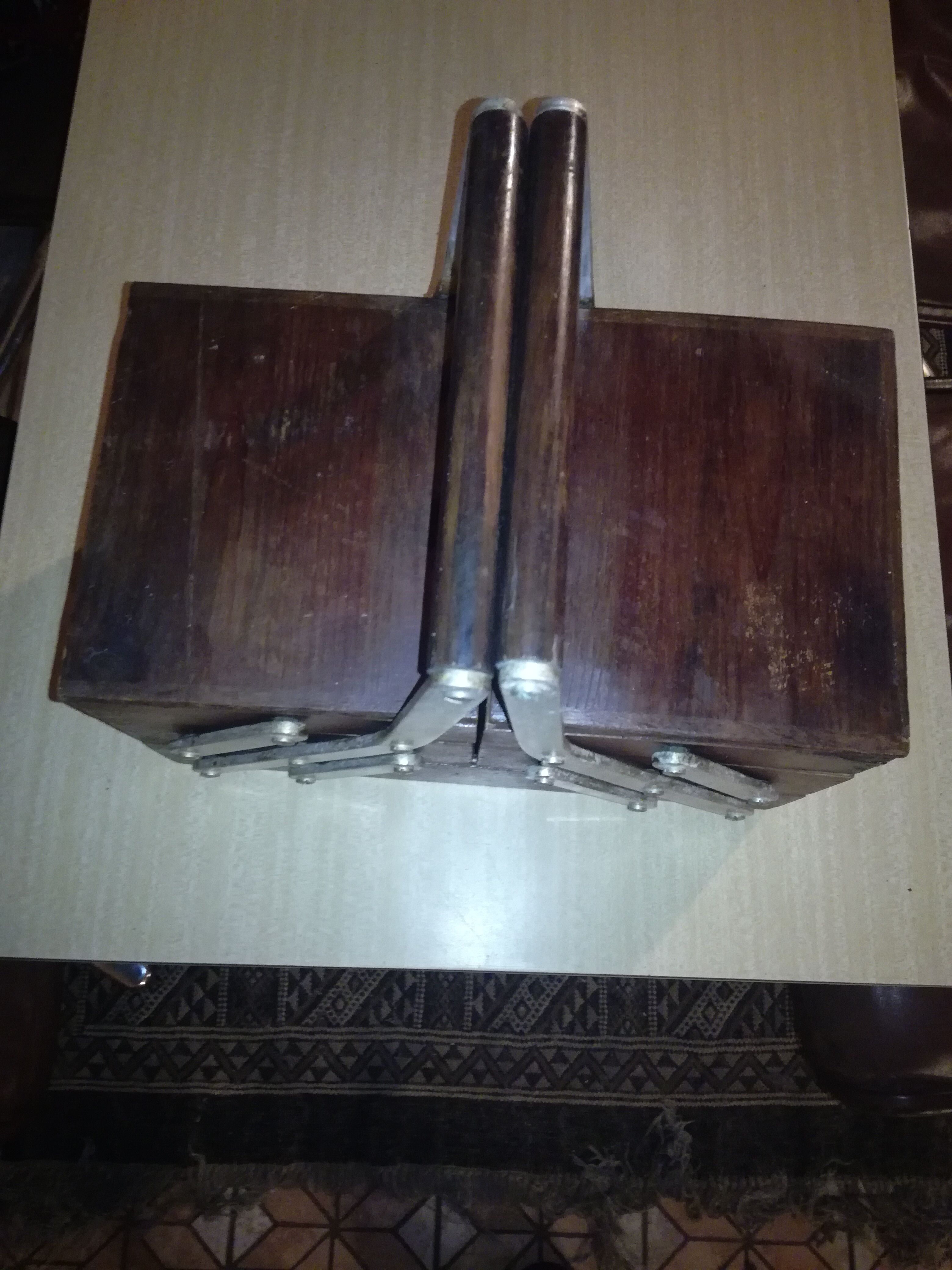 Solid wood sewing basket