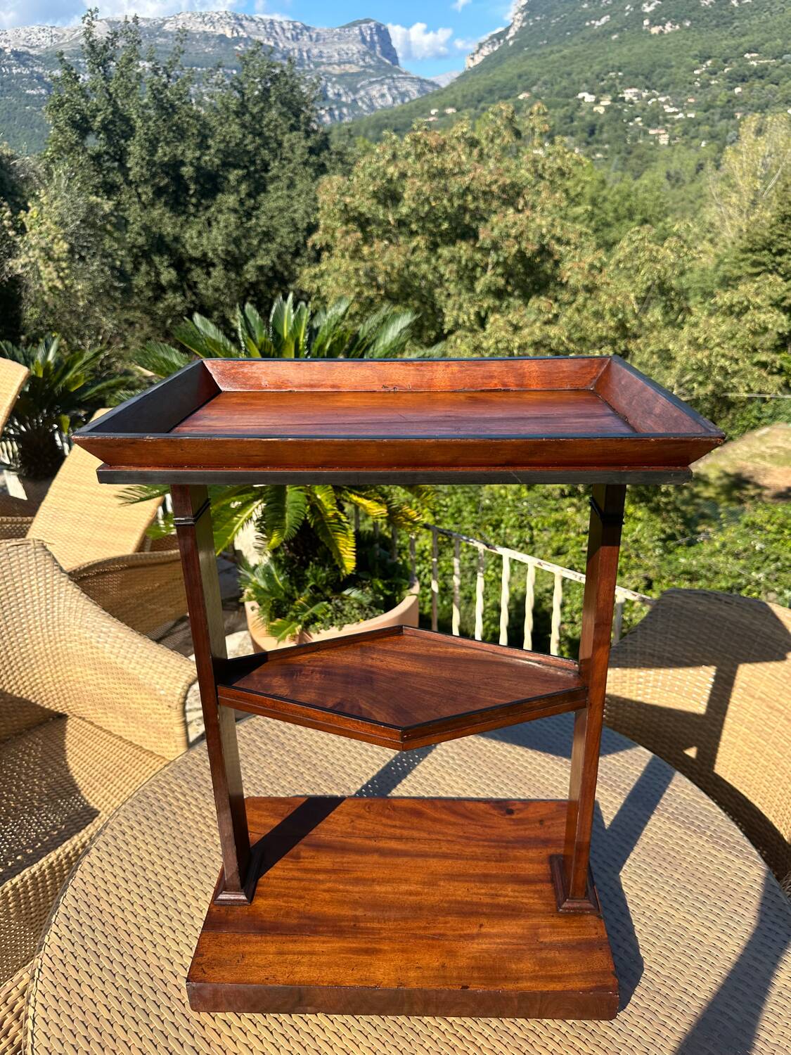 Small Mahogany Empty Pocket Coffee Table, 19th Century
