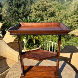 Small Mahogany Empty Pocket Coffee Table, 19th Century