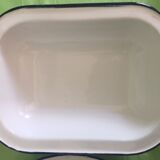 Set de 4 plats tole émaillée blanc