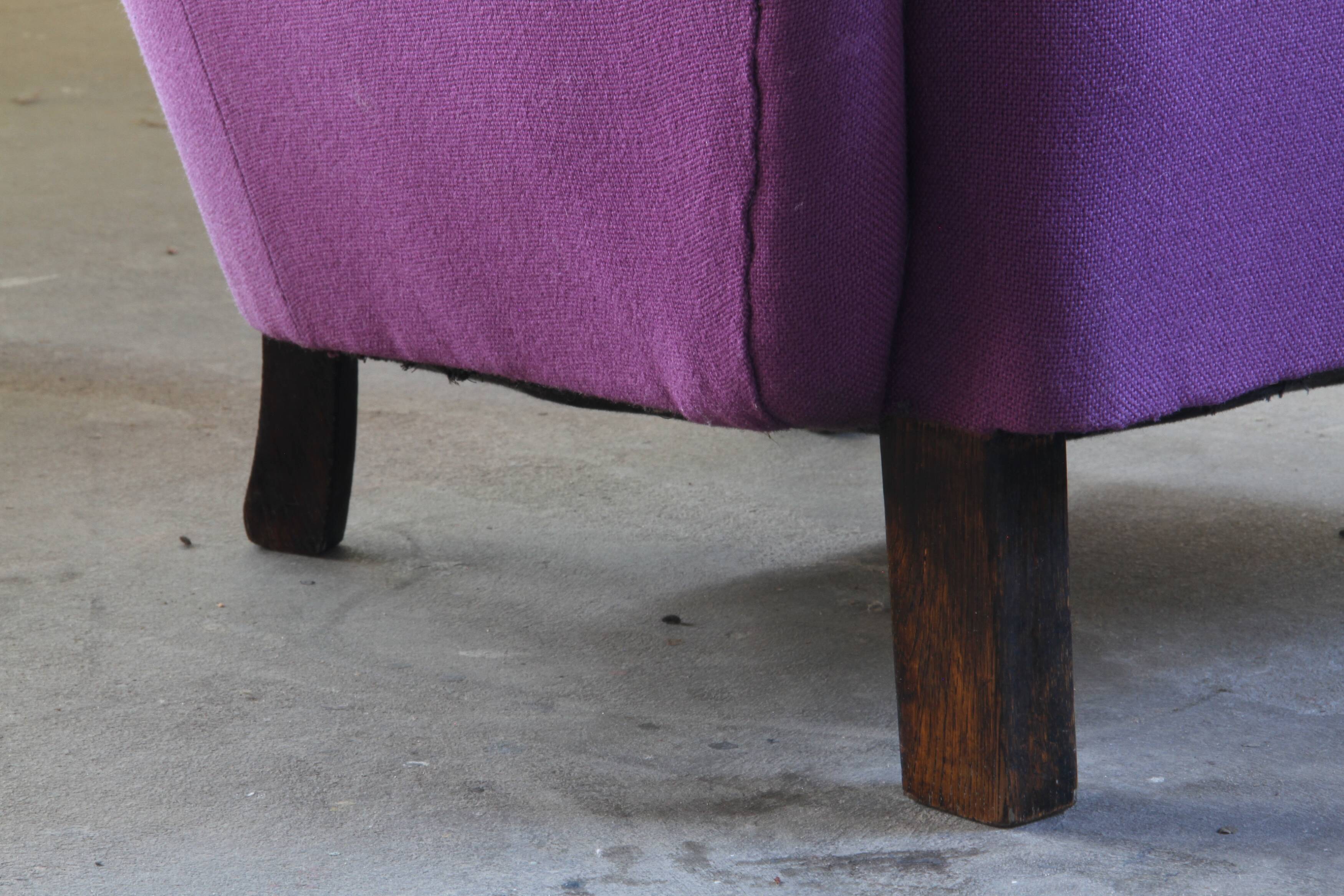 Vintage Danish 1930s club lounge chair, style of Fritz Hansen & Flemming Lassen