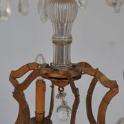Lustre pampilles doré époque fin XIXème 6 feux