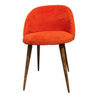 Chaise tonneau moumoute orange