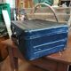 Beautiful old suitcase Vintage 1970s in marine metal army boat captain
