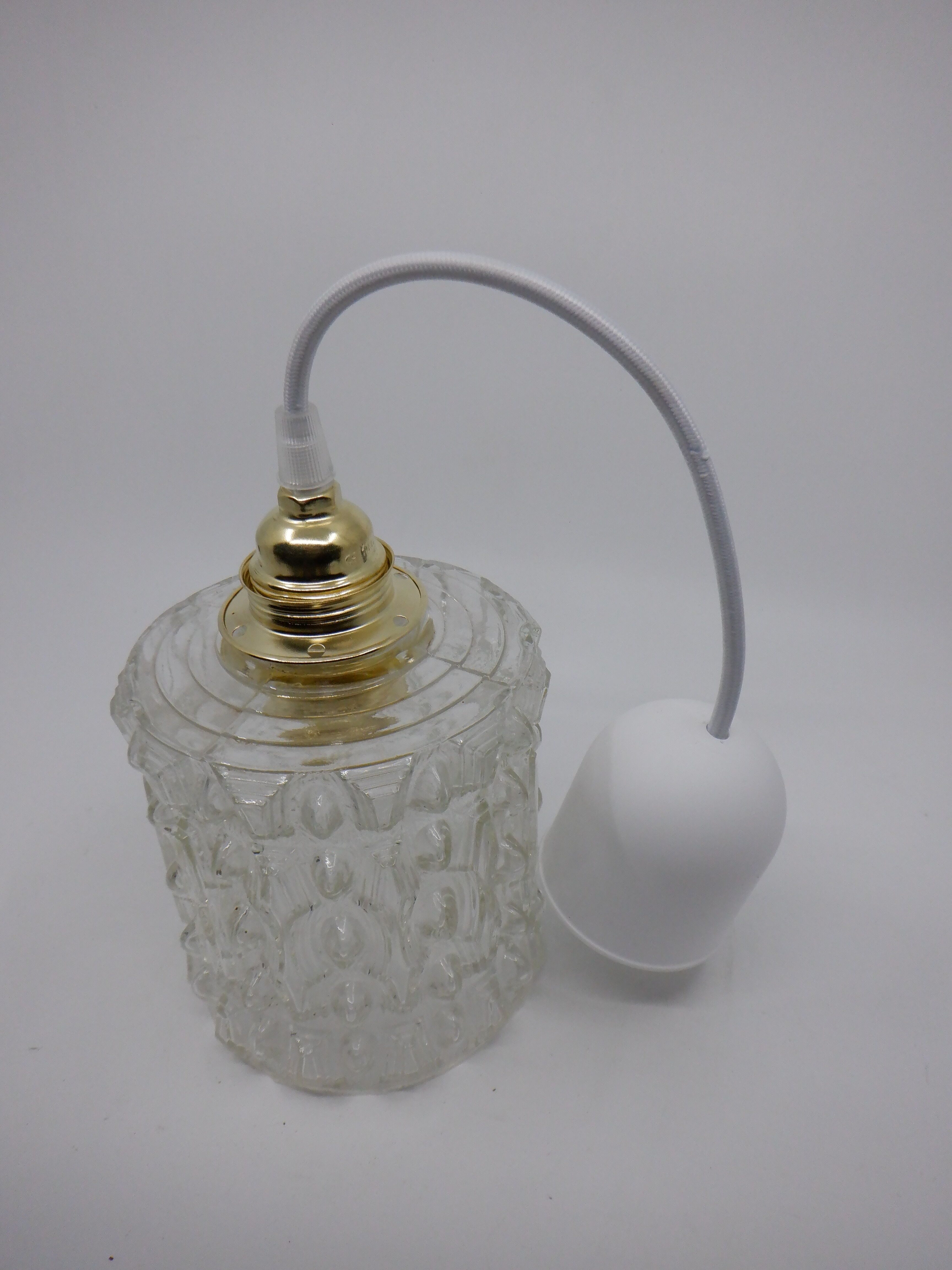 Chiseled glass hanging