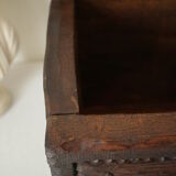 Carved wooden chest bas-reliefs artisanal XXth