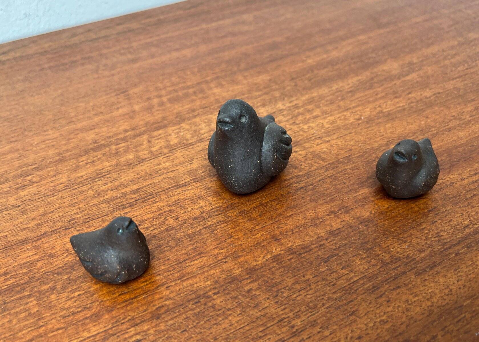 Ceramic bird figurines from the mid-century German studio by G. Schauneweg, Worpswede, 1960s, set of 3.