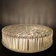 Antique ceiling light, large holophane glass style, fully restored.
