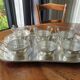 Silver coffee set and glass schott mainz 1970