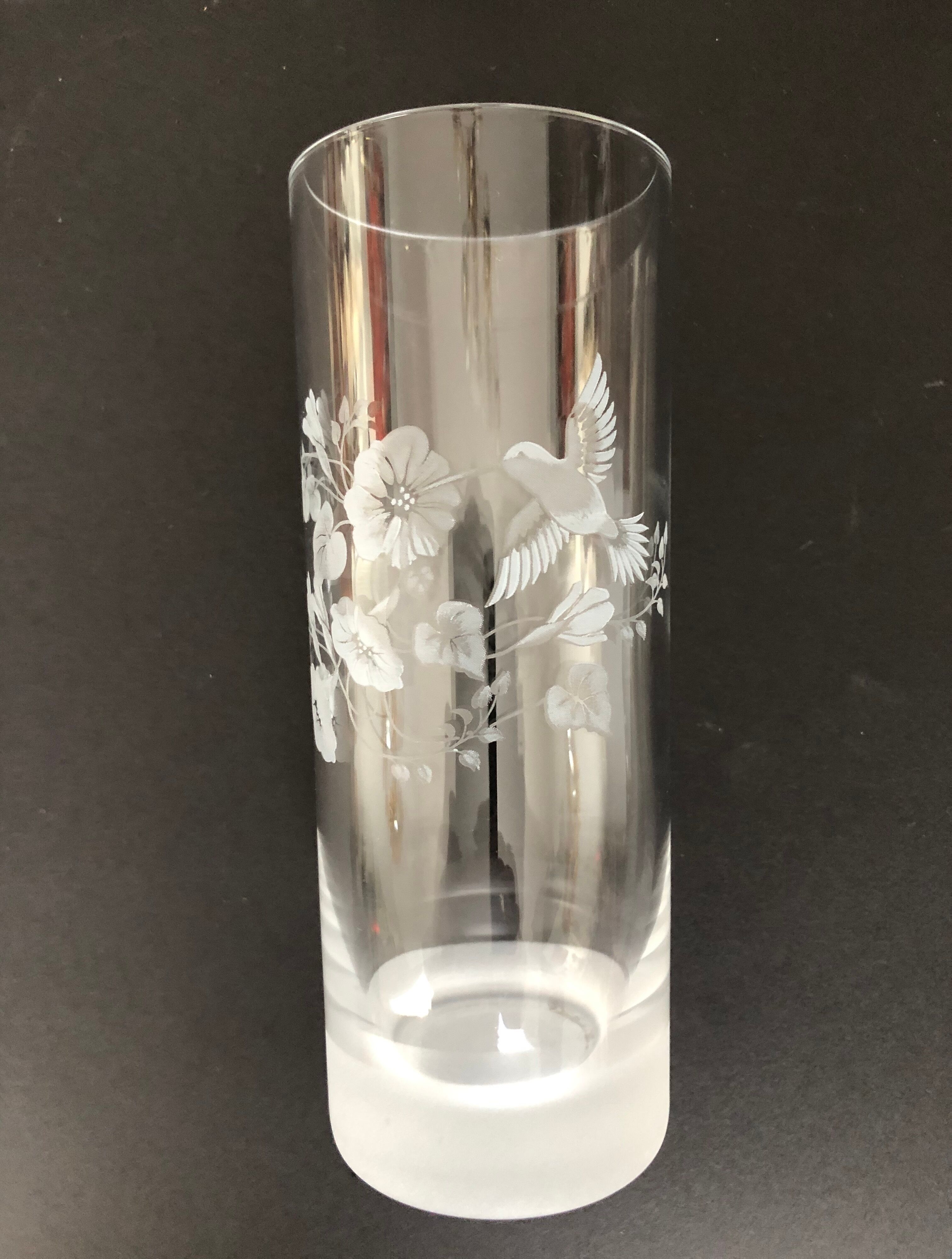 8 cut crystal orangeade glasses