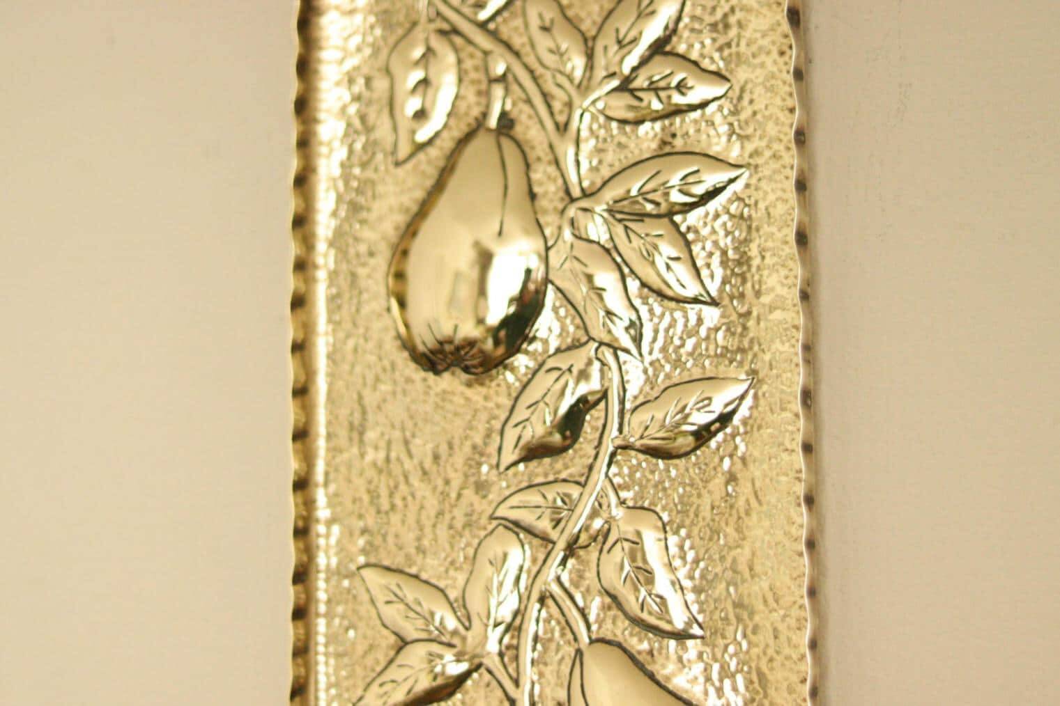 Vintage European brass sconce in pear motif