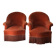 Pair of pink velvet tub chairs