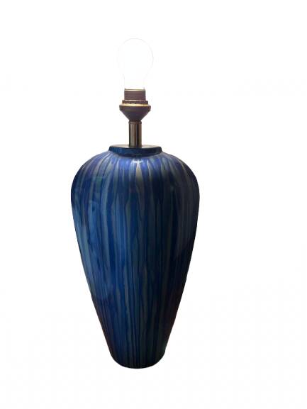 Blue ceramic table lamp base