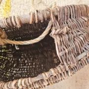 Vintage Fisherman’s Basket in Woven Willow & Rope