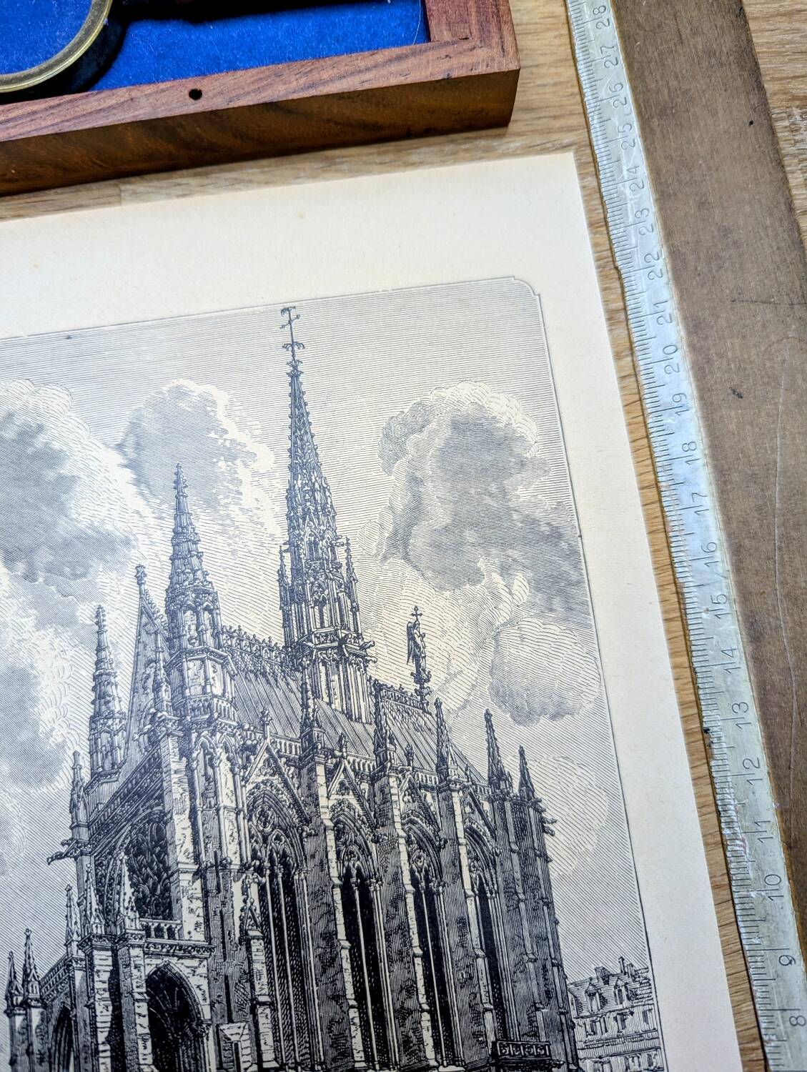 The Sainte-Chapelle, Paris, vintage engraving 1906. Authentic.