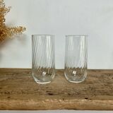 6 vintage twisted glasses