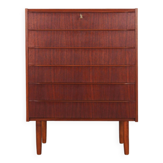 Teak chest of drawers, Danish design, 1970s, production: Denmark