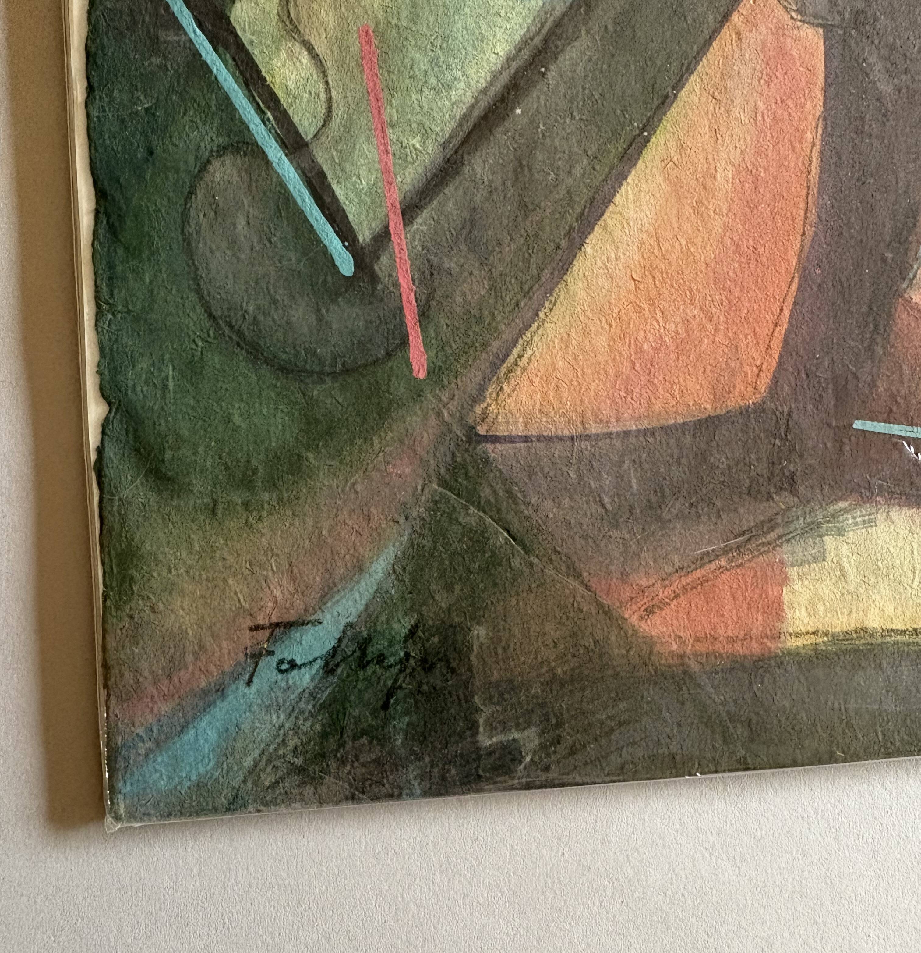 Foltyn frantisek. (1891-1976). abstract composition. modern gouache