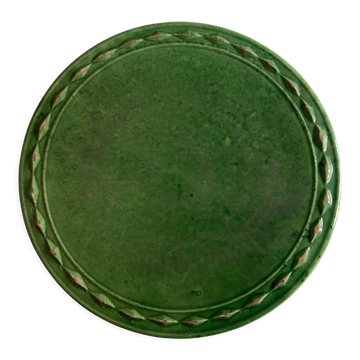 Green glazed clay trifle 1950 Aegitna Vallauris