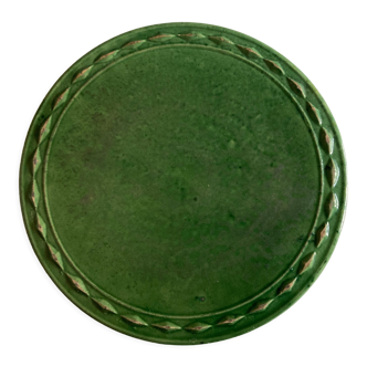 Green glazed clay trifle 1950 Aegitna Vallauris