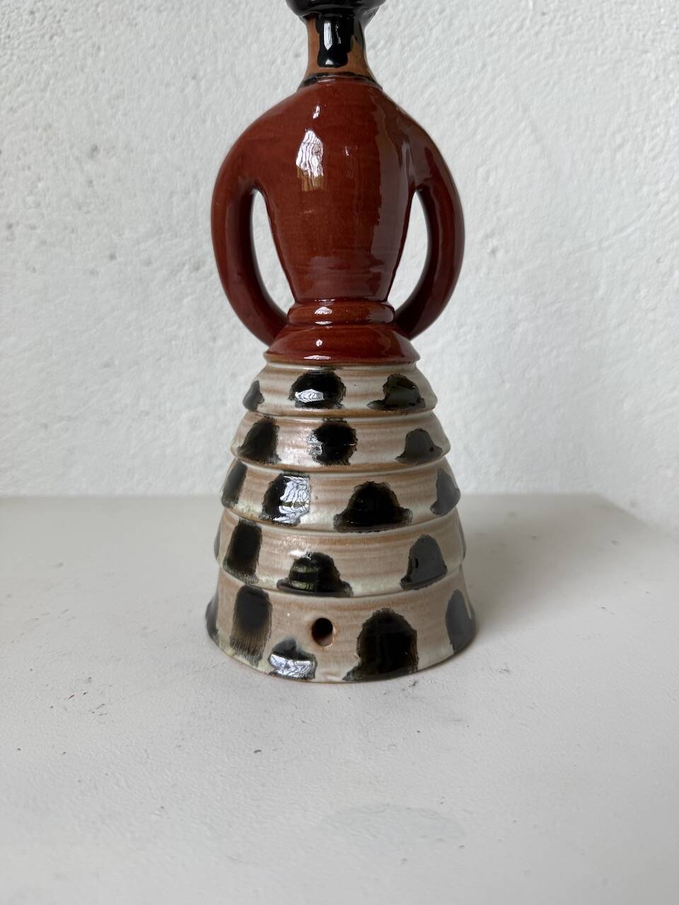 Ceramic candle holder for women, 1920/1930, Soufflenheim