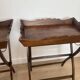Pair of folding wooden side tables / serving tables in style
