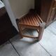 Tabouret en rotin brûlé années 60