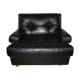 Black leather lounge chair from Dux International, Sweden 1960s