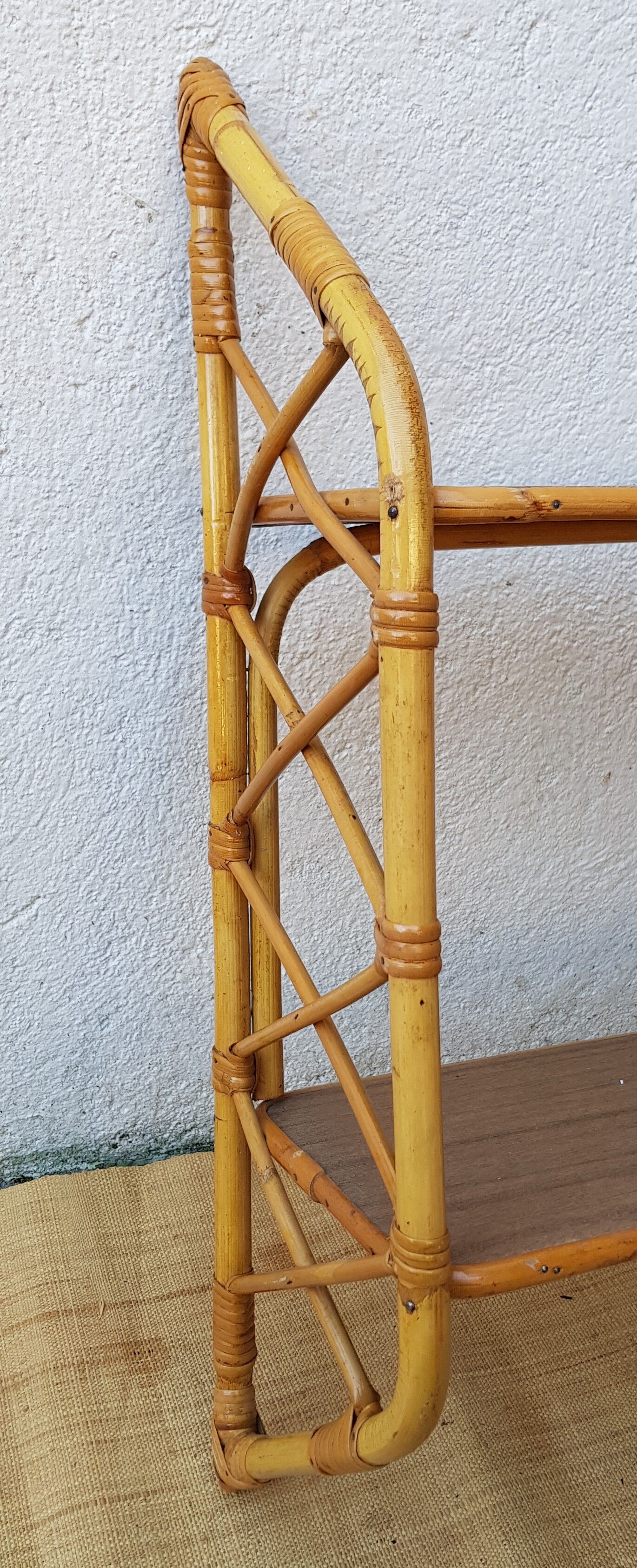 60s rattan shelf