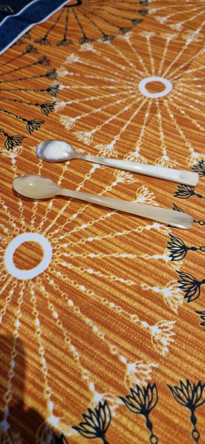 Tortoiseshell egg cup and spoons