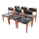 Mid Century Teak Jalk Glostrup Chairs 1960s Retro Vintage (6 pcs)