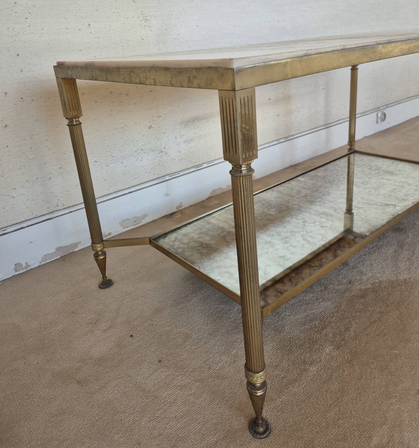 Louis XVI style coffee table in marble