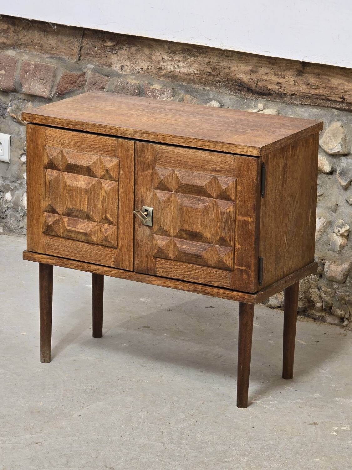 Brutalist two-door bedside table