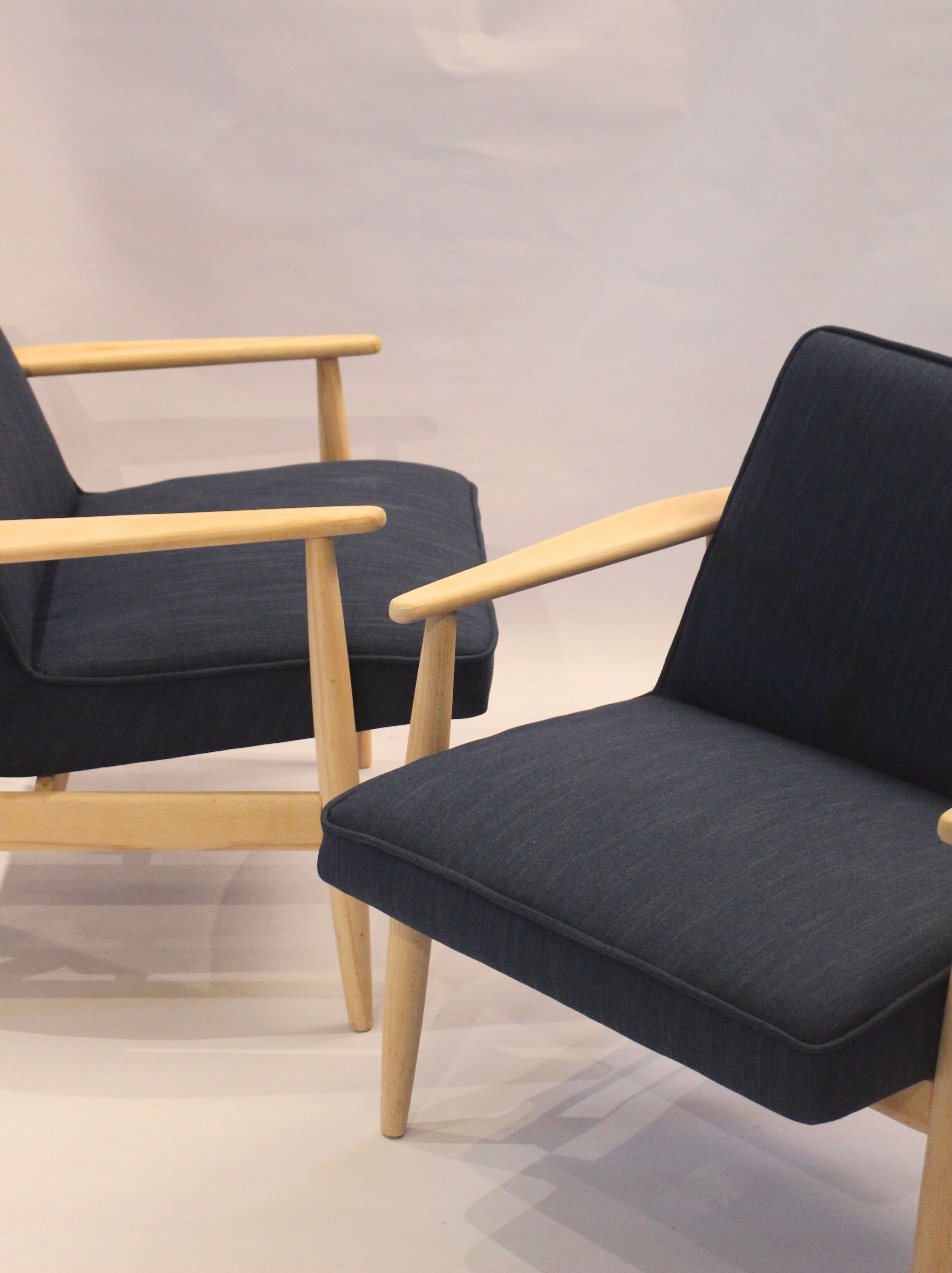 Armchairs created by Mr. Zieliński year 60 blue fabric