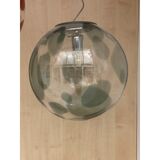 1990s contemporary olive-green and transparent sphere in murano glass