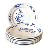 7 assiettes plates Creil et Montereau