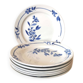 7 assiettes plates Creil et Montereau