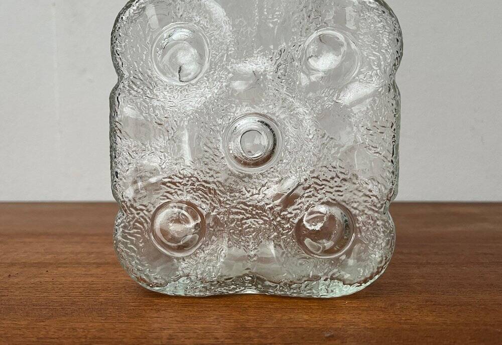 Vintage German glass vase model on the rocks by Lars Hellsten for Walther Glas, 1970s.