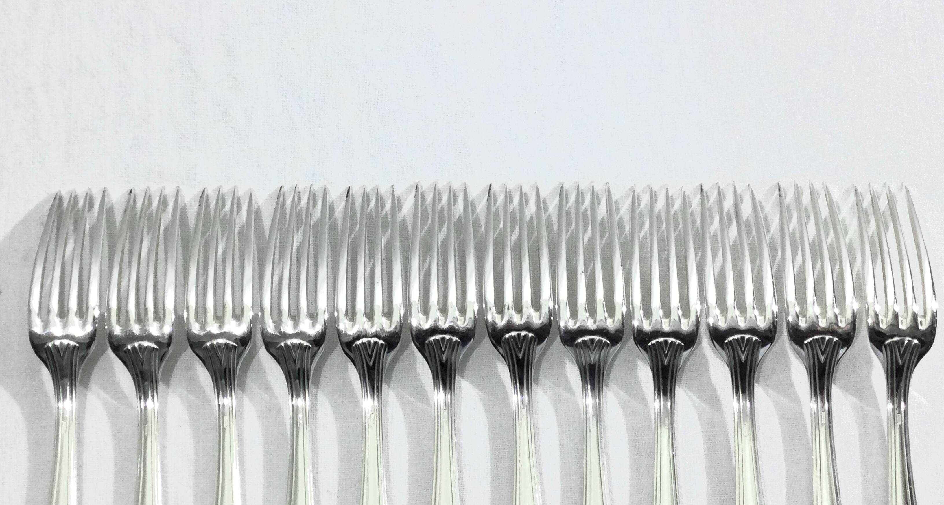 SFAM - Cutlery set 49 pieces Art Deco Silver Metal