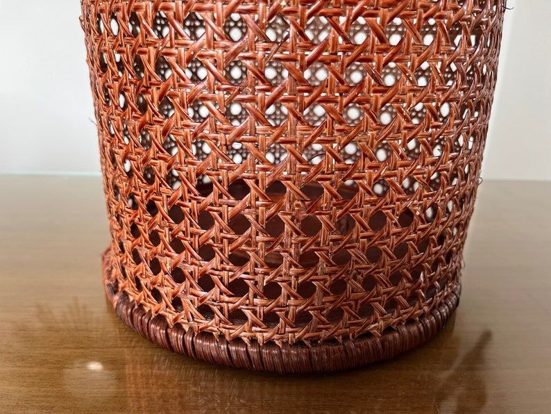 Canning rattan office paper basket 70s