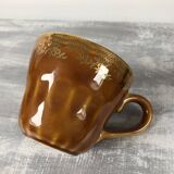 Vintage lot de 4 tasses et soucoupes avec défauts Lunéville Louis XV Honey