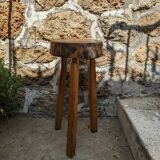 Tripod stool handmade brutalist wabi-sabi japandi slow