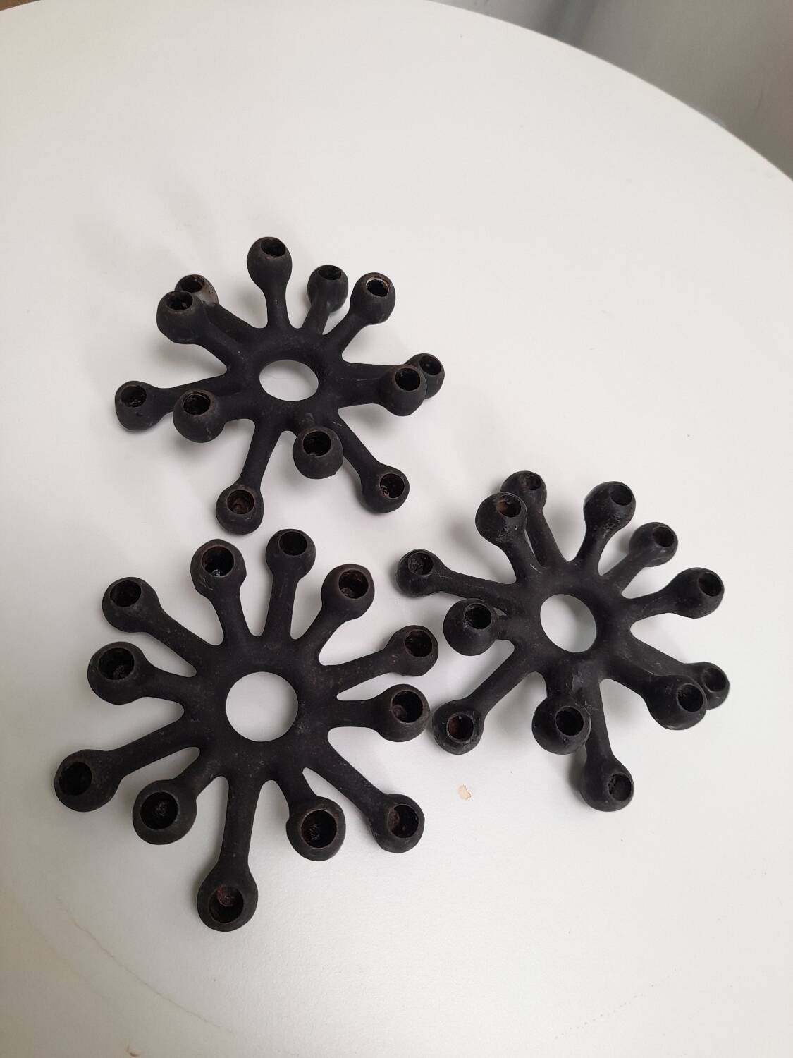 3 Spider candle holders by Jens Quistgaard dansk