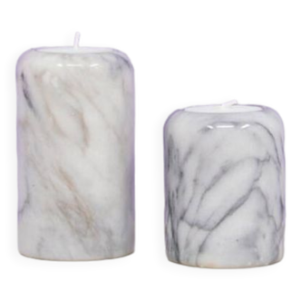 Vintage set of marble tea light holders